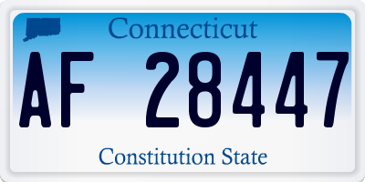 CT license plate AF28447