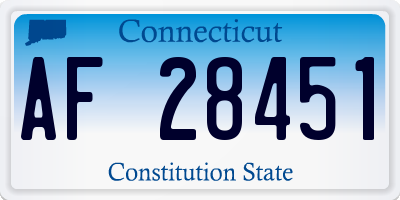 CT license plate AF28451