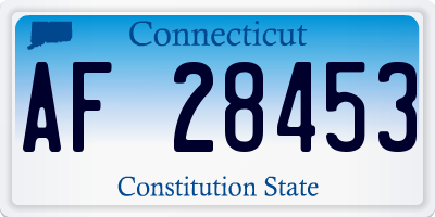 CT license plate AF28453