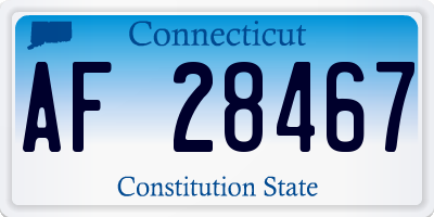 CT license plate AF28467