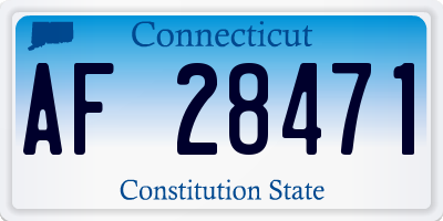 CT license plate AF28471
