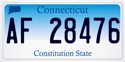 CT license plate AF28476