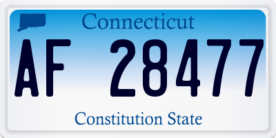 CT license plate AF28477