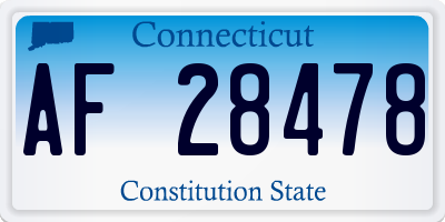 CT license plate AF28478