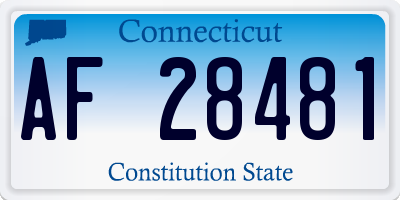 CT license plate AF28481