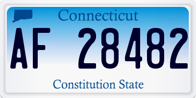 CT license plate AF28482