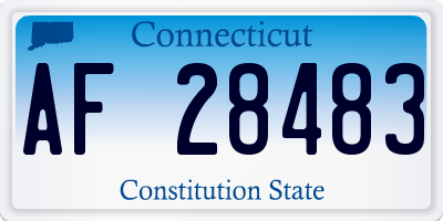 CT license plate AF28483