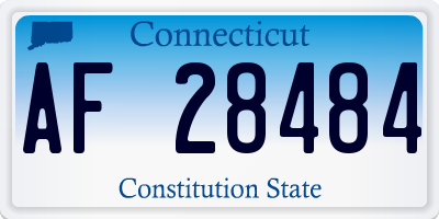 CT license plate AF28484