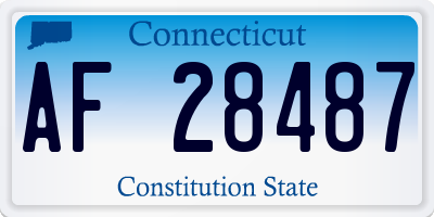 CT license plate AF28487