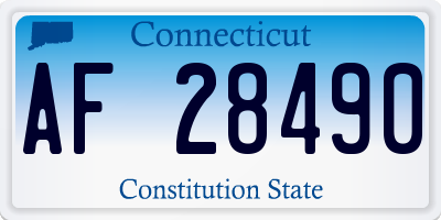 CT license plate AF28490