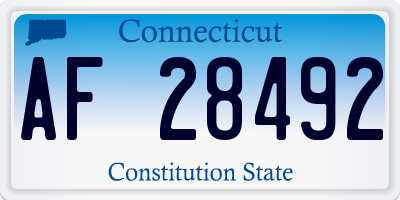 CT license plate AF28492