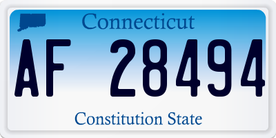 CT license plate AF28494