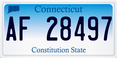 CT license plate AF28497