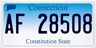 CT license plate AF28508