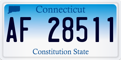 CT license plate AF28511