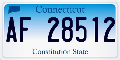CT license plate AF28512