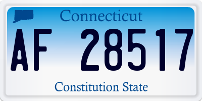 CT license plate AF28517