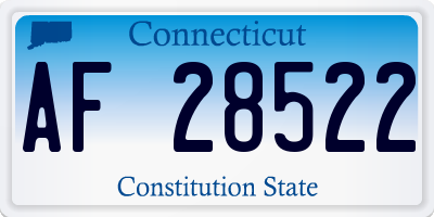 CT license plate AF28522