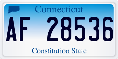 CT license plate AF28536