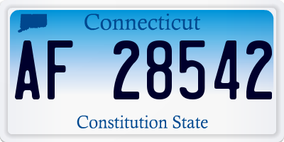 CT license plate AF28542