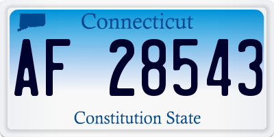 CT license plate AF28543