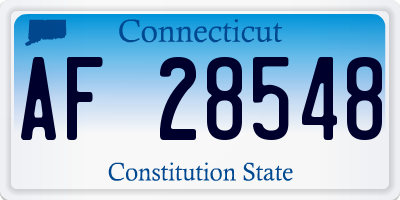 CT license plate AF28548