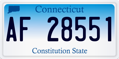 CT license plate AF28551