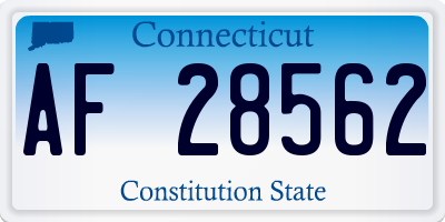 CT license plate AF28562