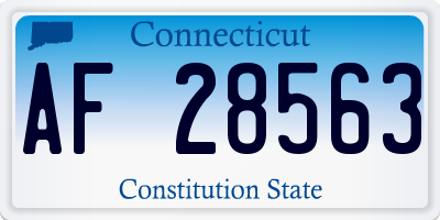 CT license plate AF28563