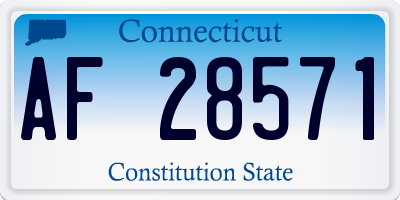 CT license plate AF28571