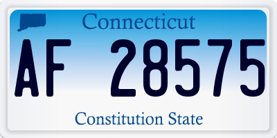 CT license plate AF28575