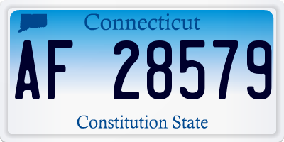 CT license plate AF28579