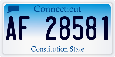 CT license plate AF28581