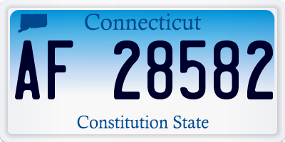 CT license plate AF28582