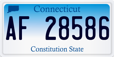 CT license plate AF28586