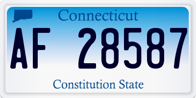 CT license plate AF28587
