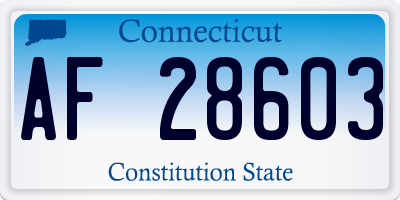 CT license plate AF28603