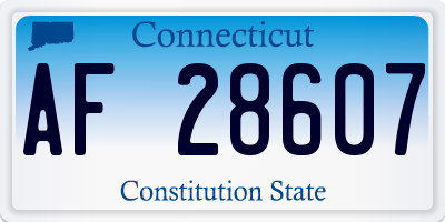 CT license plate AF28607