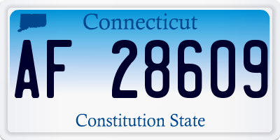 CT license plate AF28609