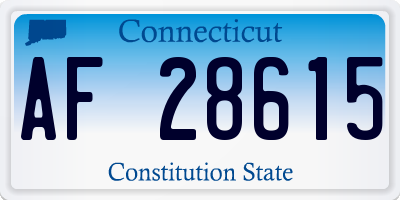 CT license plate AF28615