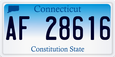 CT license plate AF28616