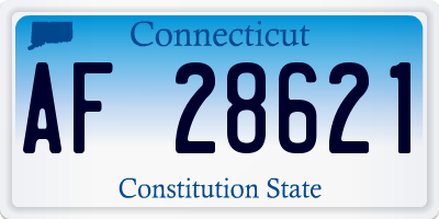 CT license plate AF28621