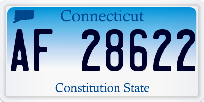 CT license plate AF28622