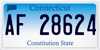 CT license plate AF28624