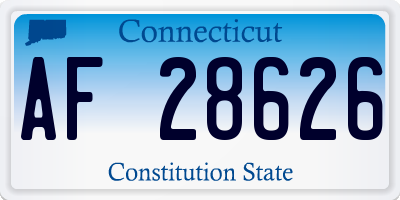 CT license plate AF28626