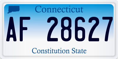 CT license plate AF28627