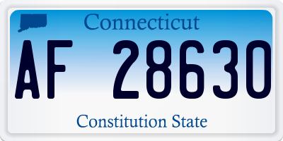 CT license plate AF28630