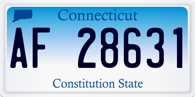CT license plate AF28631