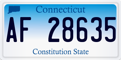 CT license plate AF28635