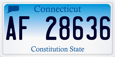 CT license plate AF28636